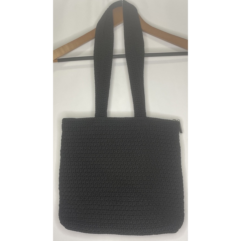 Black Crochet Shoulder Bag The Ask Boho Festival Bohemian Knit Double Strap
